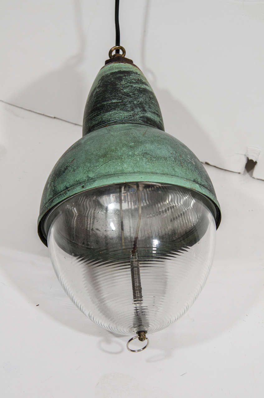 French Industrial Copper Teardrop Pendant Lights 1
